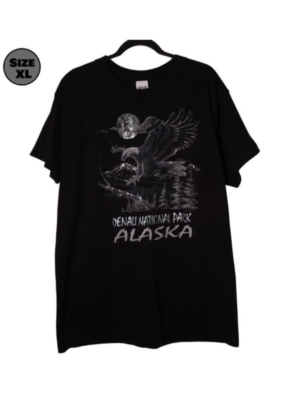 VINTAGE Alaska: Denali National Park Eagle Moon USED Shirt (XL, Single Stitch)